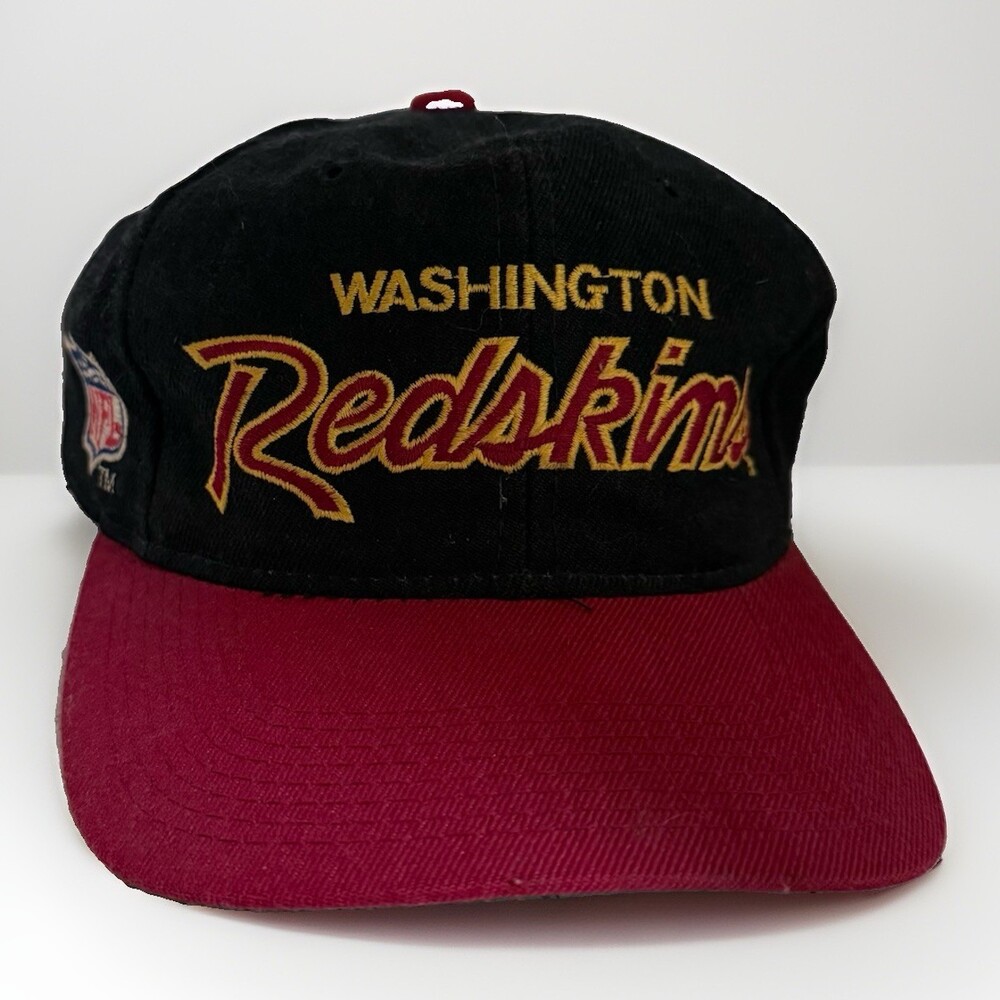 Vintage 90s Washington Redskins Sports Specialties Wool Script SnapBack Hat Cap